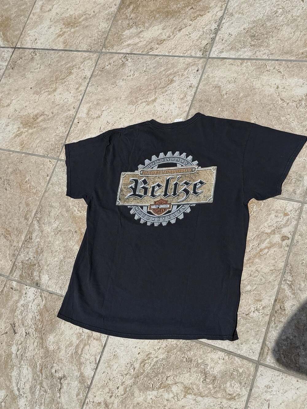 Harley-Davidson Belize Black Graphic Double Sided T-Shirt Men's XL